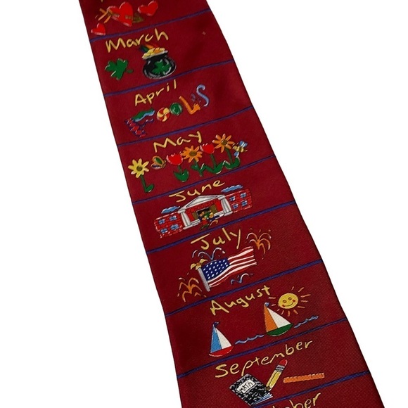 The Save the Children Collections Mens 100% silk tie months of the year school - Picture 3 of 6